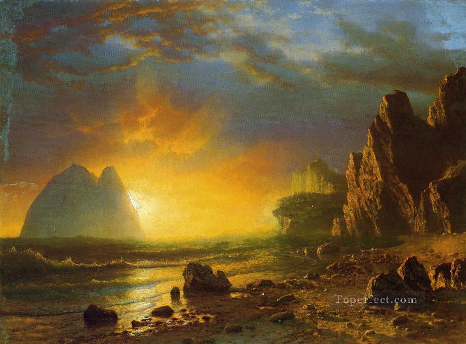 Sunset on the Coast Albert Bierstadt Oil Paintings